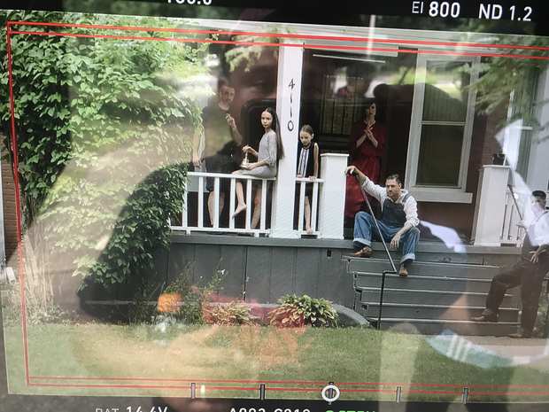 Behind the scenes: the porch, framed up.