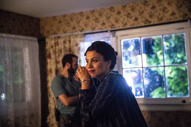 Behind the scenes: tanya everett at the window.