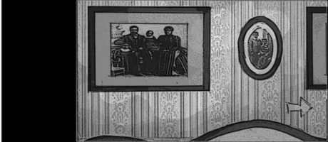 Storyboard, p.4: photographs already hung.