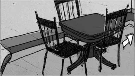 Storyboard, p.5: a card table for a dining room.
