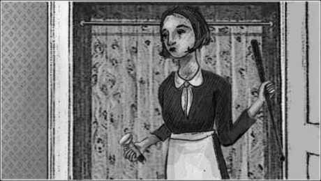 Storyboard, p.18: flashlights and two bats.