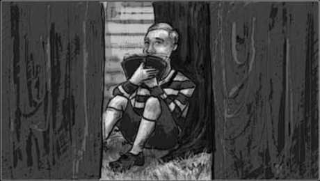 Storyboard, p.22: the boy next door, reading.