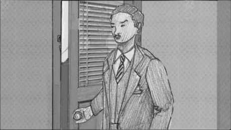Storyboard, p.32: ossian opens the door.