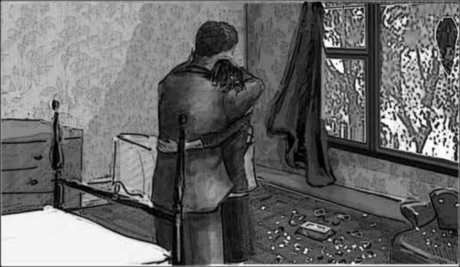 Storyboard, p.49: the rock comes through.