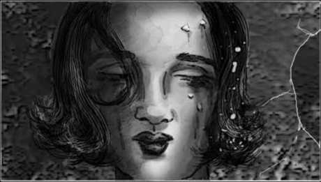 Storyboard, p.51: glass on her face.