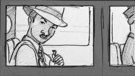 Storyboard shot 1C: ossian watches the street.