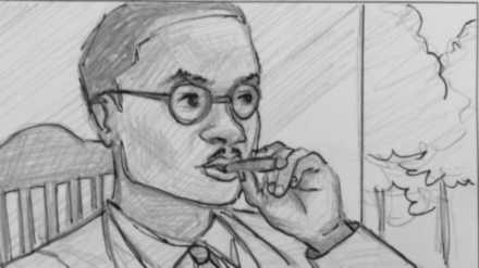 Storyboard shot 6A: henry, unbothered.